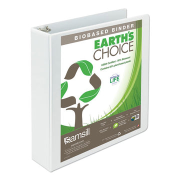Samsill® Earth's Choice Biobased Round Ring View Binder, 3 Rings, 4" Capacity, 11 X 8.5, White freeshipping - TVN Wholesale